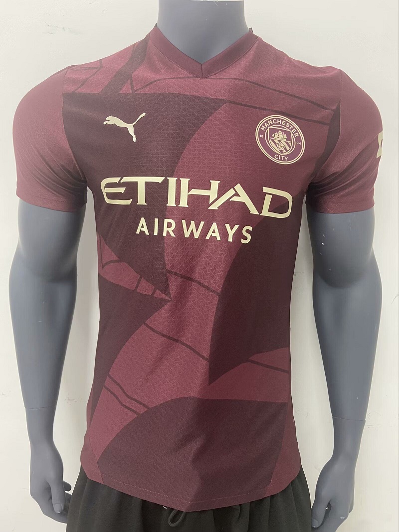 AAA Quality Manchester City 24/25 Third Dark Red Leaked(Player)